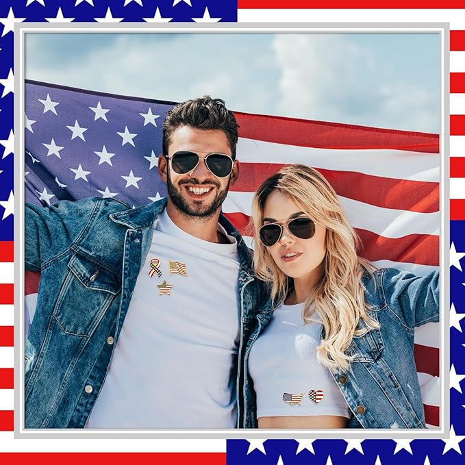 Inbagi American Flag Lapel Pins Bulk USA Waving Flag Pins Memorial Day Veteran Gifts Souvenir Hat Men Women Patriotic (150 Pcs)