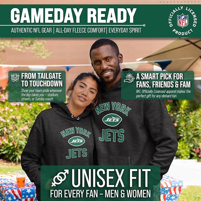 Team Fan Apparel NFL Adult Gameday Hooded Sweatshirt - Poly Fleece Cotton Blend - Stay Warm and Represent Your Team in Style