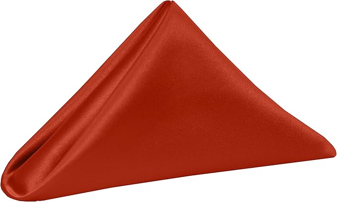 Ultimate Textile Orange Bridal Satin Wedding Napkins 17" x 17" (Set of 36) - Cloth Napkins Bulk Set, Wrinkle & Stain Resistant Polyester for Events