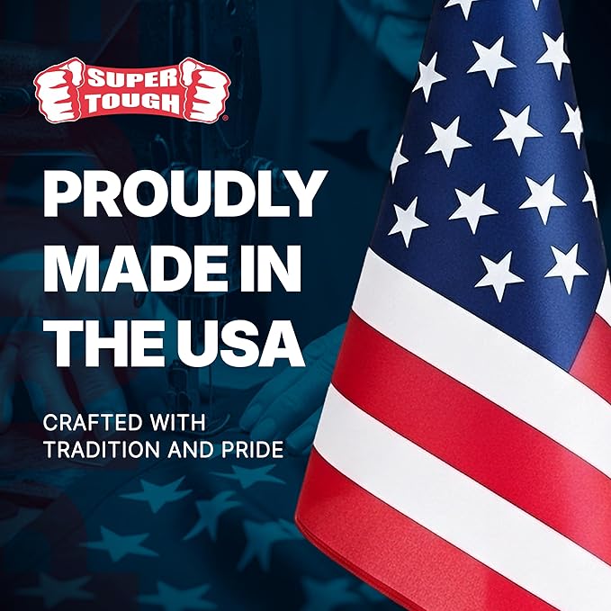 Super Tough Small American Stick Flags 1’x1.5’ | Cotton Outdoor Flag on 2.5’ Wooden Stick | Mini Flags Patriotic Decor for Various Holiday Parties and National Flag Day | 25 Pack