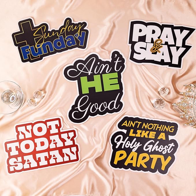 (Church Pack) Elevate Your Photo Booth Experience with Durable & Waterproof Photo Booth Props - Perfect for Weddings, Birthdays, & Photo Booth Businesses - PVC Foamboard Photo Props