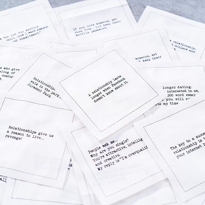 Five Star Funny Realationship Quotes | White Cotton Cocktail Napkins | 50 Luxury Disposable Beverage Napkins with Witty Bar Quotes | Drink Napkins for Parties, Bars, Weddings & Game Nights