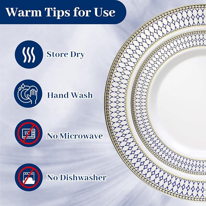 MENDENG 350Pcs Plastic Plates for Party Plates Disposable Heavy Duty Platos Desechables Elegantes, Thanksgiving Christmas Plates Disposable with Cups and Napkins and Gold Cutlery Set