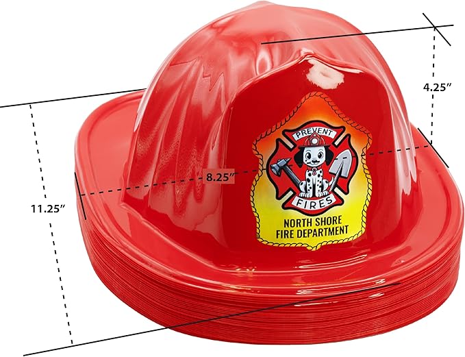 Kenco Kids Customizable Plastic Firefighter Hats -Choose your style, add your name or department