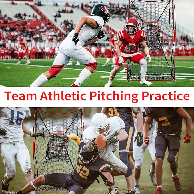 Football Kicking Net - Portable Practice Net with Target Zone for Backyard Punting Passing Snapping Accuracy - Sideline Training Tool for Improving Skills & Confidence for Adults Kids