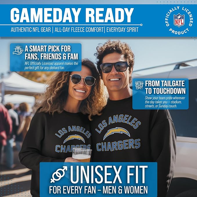 Team Fan Apparel NFL Adult Gameday Football Crewneck Sweatshirt - Cotton Blend - Stay warm, comfortable & stylish on game day