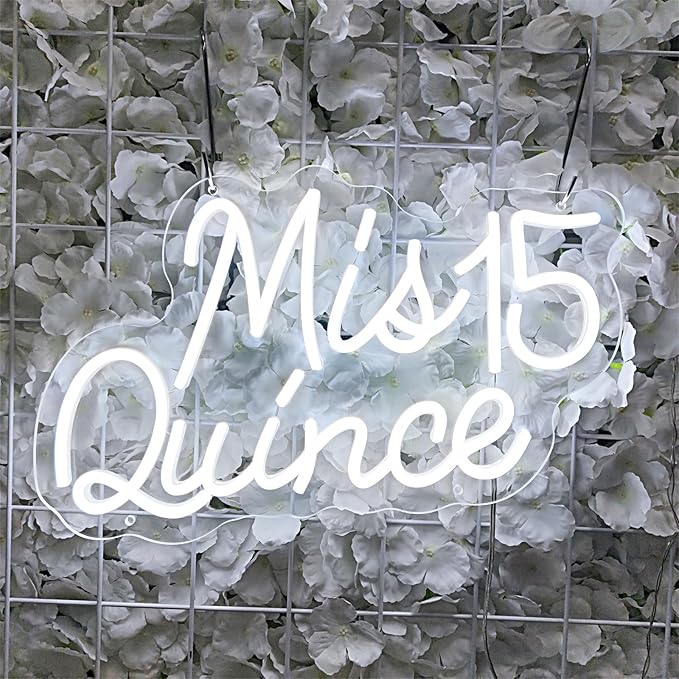 Mis Quince Neon Sign for Wall Decor,Happy Birthday Neon Signs for Bedroom Wall with Dimmable Switch for Any Age Children's Room, Bar, Party, Christmas, Wedding Decoration,SIGNVIA,40 * 25cm