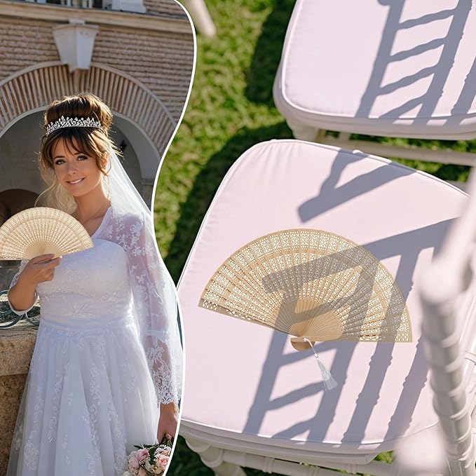 200pcs Personalized Folding Hand Fan with Name, Custom Wedding Fans for Guests Bulk, Wedding Party Favor for Decoration Party Favor Gifts, with Organza Bags (200)