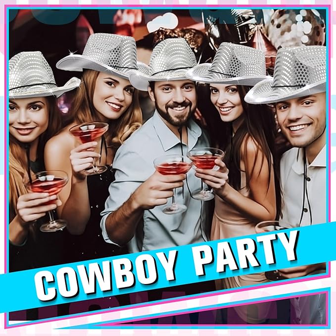 LED Lights Cowboy Cowgirl Hat Flashing LED Lights Cowgirl Hat for Wedding Western Bachelorette Party