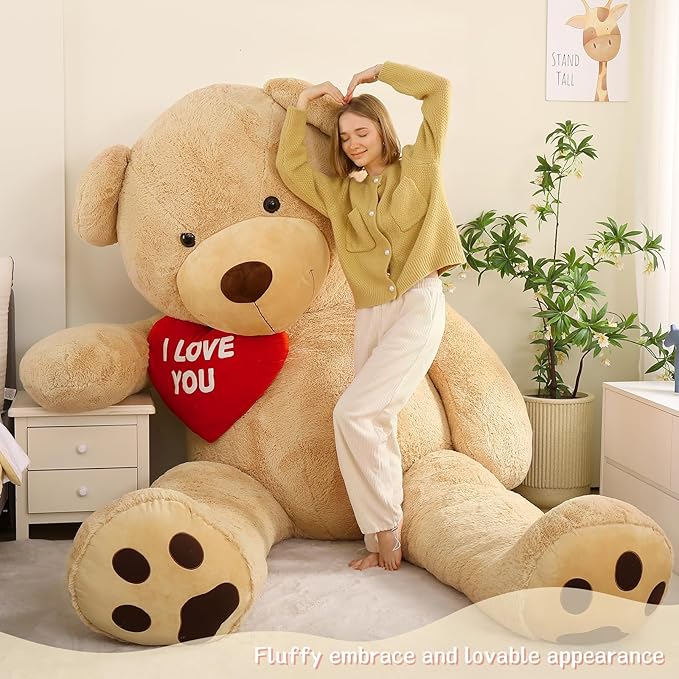 Tezituor Giant Teddy Bear 10ft Stuffed Animals - “I Love You”Red Heart Human Size 10 Feet Teddy Bear for Girlfriend,Boyfriend,Birthday,Anniversary,Valentines,Celebrations or Long Distance