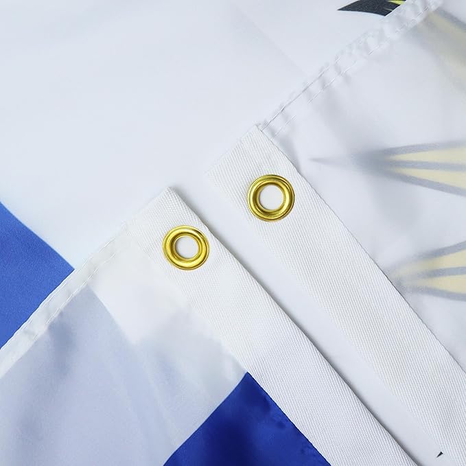 AZ FLAG Set of 10 Uruguay Flags - 90 x 60 cm - Uruguayan Flag 100% Polyester with Integrated Metal Eyelets