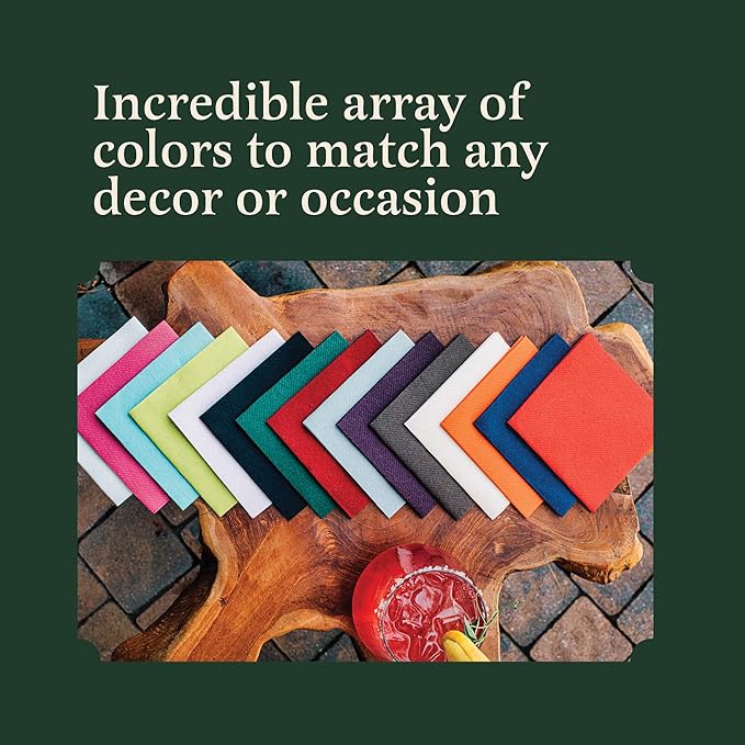 Linen-Feel Red Cocktail Napkins For Christmas - Decortive Cloth-Like Dessert And Beverage Napkins - Soft And Absorbent. For Restaurant, Bar, Cafe, Or Event. (Pack of 100)