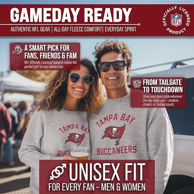 Team Fan Apparel NFL Adult Gameday Football Crewneck Sweatshirt - Cotton Blend - Stay warm, comfortable & stylish on game day