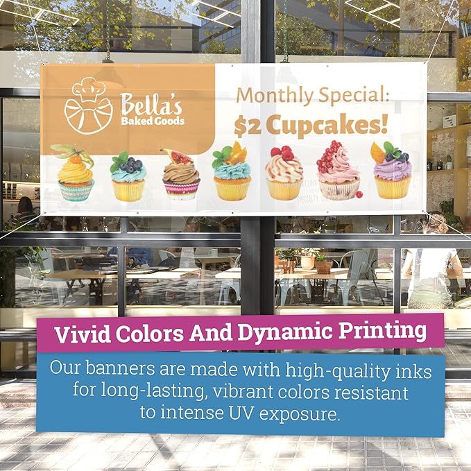 Personalized Mesh Banner – Printed Customizable 9oz Mesh Banner for Indoor and Outdoor Use (3'x3')