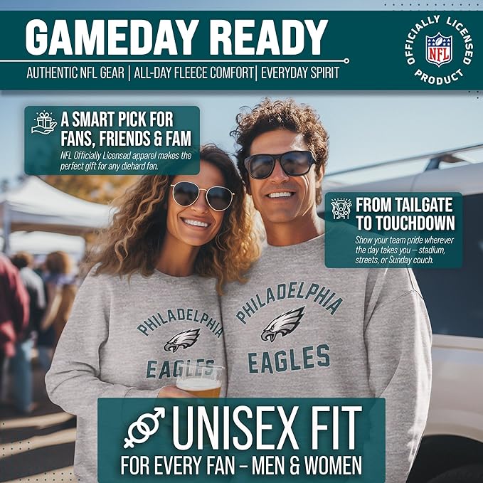 Team Fan Apparel NFL Adult Gameday Football Crewneck Sweatshirt - Cotton Blend - Stay warm, comfortable & stylish on game day