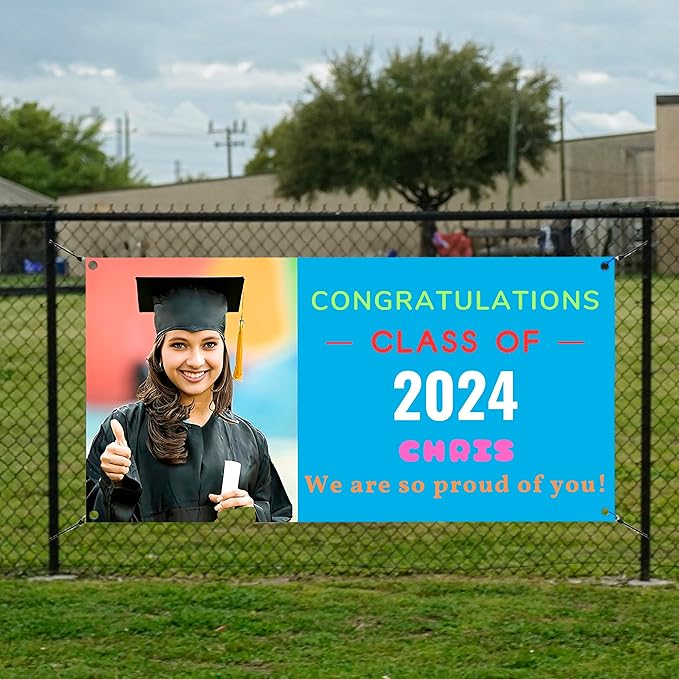 Custom 4'*12' Vinyl Banners and Signs, Large Personalized Backdrop for Business, Birthday, Parties, Back to School & Event Decoration, Indoor & Outdoor