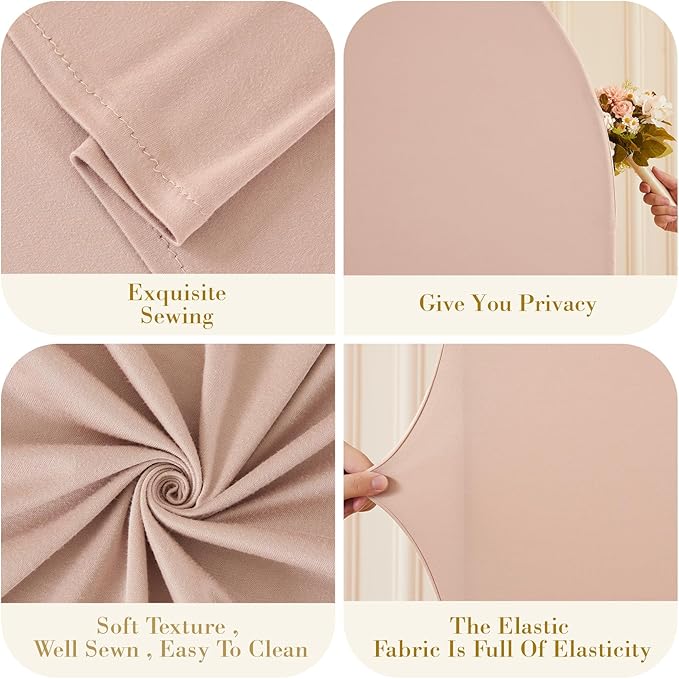 Nude Photo Arch Backdrop Cover Set of 2 Spandex 7.2 and 6ft Arch Covers Stretchy Backdrop Party Arch Stand Covers for Birthday Party Baby Shower Wedding Bridal Shower Banquet Background Decorations