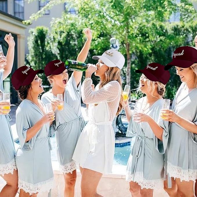 LADY&HOME Bachelor/Bachelorette Party Baseball Hats Set, Embroidered Adjustable Cotton Truck Caps