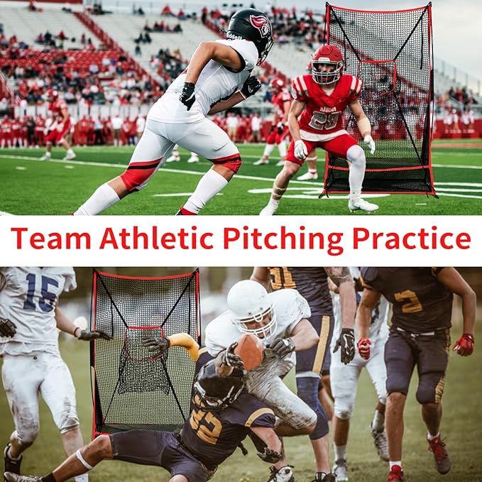 Football Kicking Net - Portable Practice Net with Target Zone for Backyard Punting Passing Snapping Accuracy - Sideline Training Tool for Improving Skills & Confidence for Adults Kids