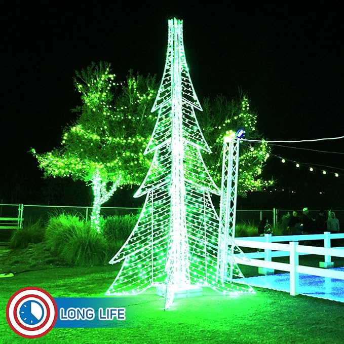 Russell Decor LED Rope Lights for Saint Patrick's Day Holiday Party Wedding Seasonal Christmas Decoration Super Bright and Flexible Lights (Green, 80ft)