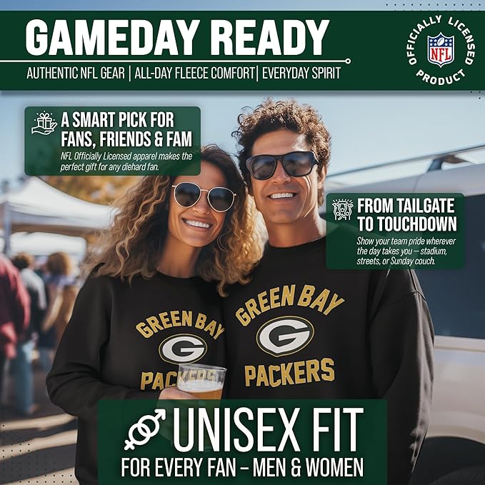 Team Fan Apparel NFL Adult Gameday Football Crewneck Sweatshirt - Cotton Blend - Stay warm, comfortable & stylish on game day