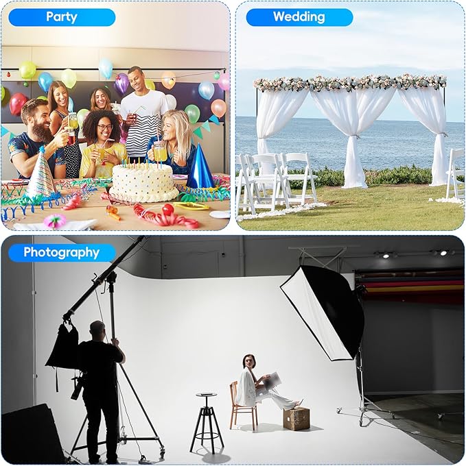 Photo Video Studio Large 20x7ft Adjustable Backdrop Stand, Photography Background Support System Kit with 310° Angle Rotatable Connector, 8 Clamps, 3 Sandbags and Carrying Bag