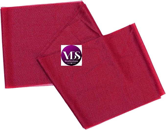 VDS Pack of 25, Apple Red, Sheer Chiffon Chair Sashes Bows Chair Cover Back Tie Ribbon for Wedding Birthday Baby Shower Engagement Ceremony Event Party Banquet Restaurant Dining Chair Decoration