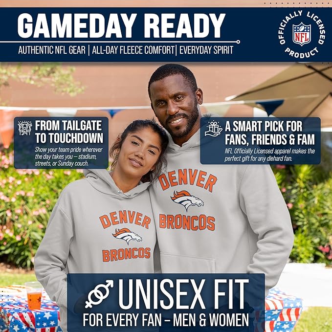Team Fan Apparel NFL Adult Gameday Hooded Sweatshirt - Poly Fleece Cotton Blend - Stay Warm and Represent Your Team in Style