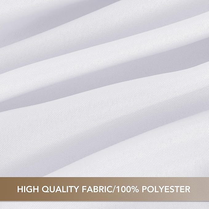 sancua White Tablecloths for 6 Foot Rectangle Tables, 6 Pack - Washable Polyester Fabric Table Cover for Wedding Wedding, Birthday Party, Banquet Reception, 54x108 Inch