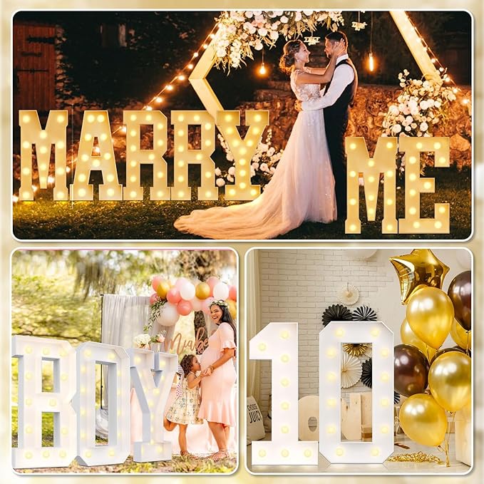 Ledido 4FT Marquee Light Up Letters S, Easy to Assemble Marquee Letters 4 Feet Tall for Indoor & Outdoor Events, Large Lighted Letter for Birthday Graduation Baby Shower Anniversary Party Decorations