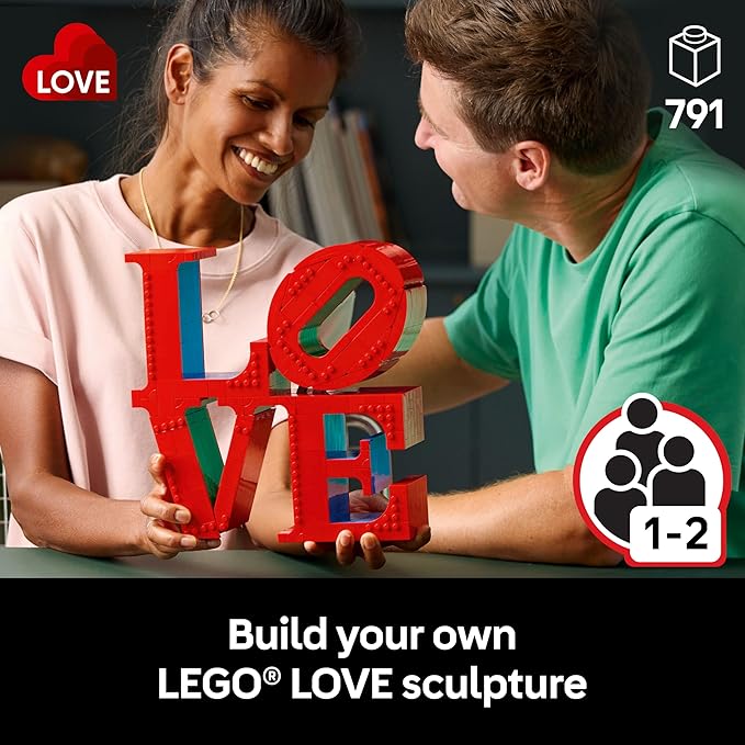 LEGO Art Love Collectible Building Set - DIY Kit for Adults, Ages 18+ - Gift for Valentines Day - Home Decor to Display on Table - 31214