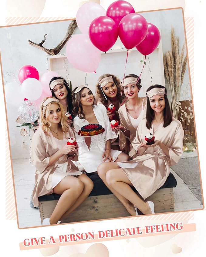 Jecery 12 Pcs Bridesmaid Robes Bride Kimono for Wedding Day Satin Embroidered Bridal Party Robes