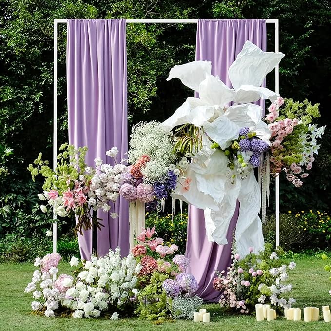 Asee'm 6.6FTx5.2FT White Wedding Arch Backdrop Stand Square Metal Rectangular Arch Frame for Ceremony Party Birthday Bridal Baby Shower Anniversary Arbor Balloon Decoration