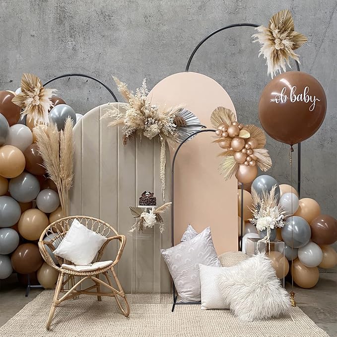 Metal Wedding Arch Backdrop Stand,3-Piece Arch Backdrop Stand for Wedding Ceremony Bridal Party Birthday Party Balloon Arch Decoration(Black)