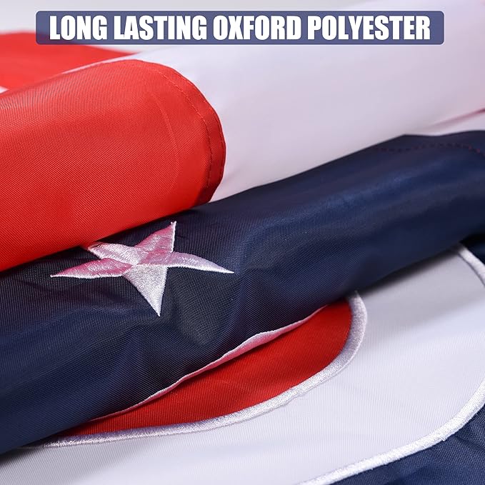Ohio State Flag 4x6 Ft, Deluxe Embroidered Heavy Duty Polyester Durable OH Outside Flag, Indoor/Outdoor with Sewn Stripes and Brass Grommets