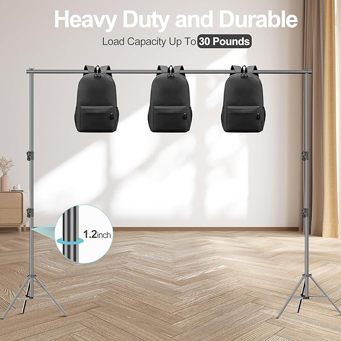 EMART Heavy Duty Background Stand, 9.2 x 10ft Adjustable Backdrop Support System Kit with Carry Bag for Photography