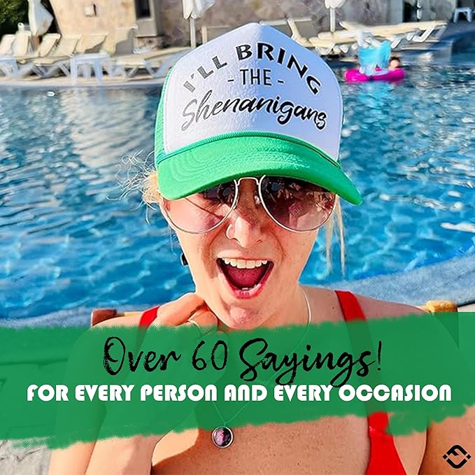 Funky Junque Neon Party Trucker Hats - Funny Foam Mesh Snapback Caps for Bachelorette Parties, Girls Weekend Trips, Birthdays, Festivals & Bride Crew Gifts - 5 Pack - Fun