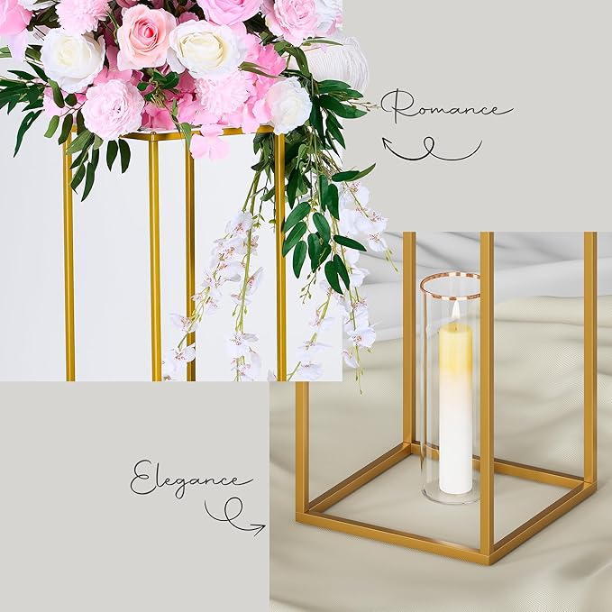 TEKXYZ Flower Stand for Wedding, 10 Pcs 23.6 Inch Tall, Metal Centerpiece Stand, Gold Centerpieces For Wedding, Event Party Props, Patio Decor