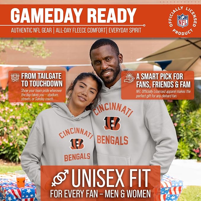 Team Fan Apparel NFL Adult Gameday Hooded Sweatshirt - Poly Fleece Cotton Blend - Stay Warm and Represent Your Team in Style