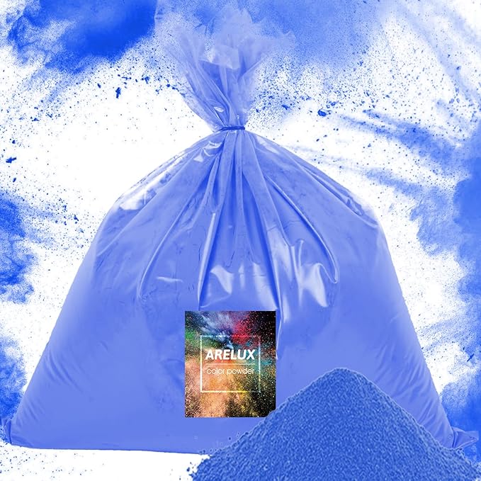 ARELUX Sapphire Blue Color Powder - 6lbs Bulk (2x3lb) for Color Wars, Powder War & Fun Events | Durable Individual Packets, Vibrant Holi Powder for Gender Reveal, Run, Rangoli, Parties | Non-Toxic