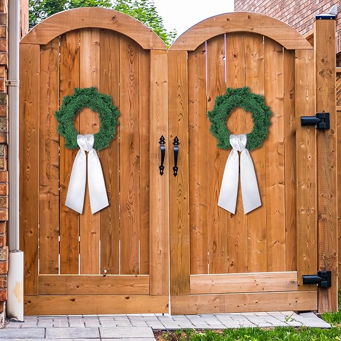 VitalCozy 16 Pcs Wreath Sash for Front Door Blank Wreath Sash Accessories Embroidery Plain Blanks for Embroidery Monogram Party Farmhouse Indoor Outdoor Wedding Decor (4.49" X 56.30",White)