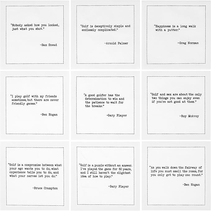 Five Star Funny Golf Legends Quotes | White Cotton Cocktail Napkins | 50 Luxury Disposable Beverage Napkins with Witty Bar Quotes | Drink Napkins for Parties, Bars, Weddings & Game Nights