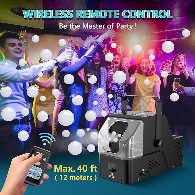 Fog Machine, 3-in-1 Fog Bubble Machine, 450W Smoke Bubble Maker with Remote Control, Make Colorful Bubbles | Fog Bubbles | Continuous Smoke for Stage Wedding Photography Holiday Party