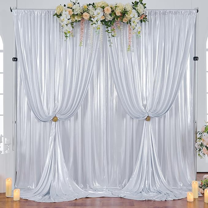 Besutolife 20×10 FT Silver Sequin Backdrop Curtains, Wrinkle-Free Heavy Party Backdrop Drapes No-shed Glitter Background for Wedding Birthday Graduation Bridal Baby Shower Christmas Photography Stage