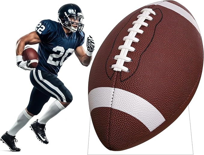 Football Cardboard Cutout, 5FT Life Size Cutouts Decor for Sports Themed Party Backdrop, Photo Booth Props, Birthday Table Centerpieces, Football Game Stand Up Display