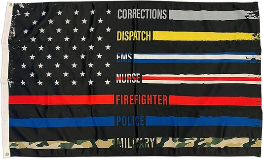 FlagSource First Responder Polyester Patriotic Flag, Dual Sided, 2x3'
