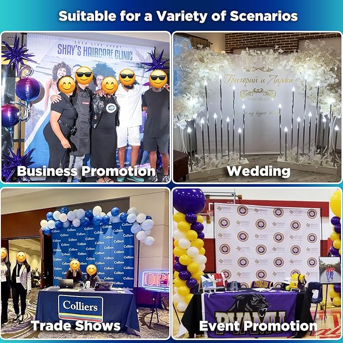 Custom Prints Personalized Banner, Back Drop, Backgrounds, Dye Sublimation, Full Color (8'X8' Banner Only)