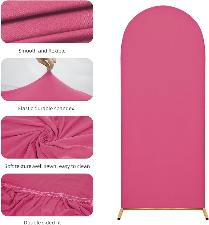 3-Piece Arch Cover Bundle – 7.2FT, 6.6FT & 6FT Stretch Spandex Backdrop Set – Wedding, Birthday & Photo Booth Arch Covers for Every Event