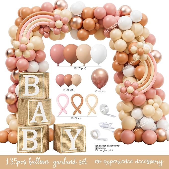 Boho Baby Shower Decorations, Boho Rainbow Baby Shower Party Supplies, A Little Ray of Sunshine is Almost Here, It’s a Girl Gender Reveal, Backdrop Balloon Arch Boxes Mom to Be Sash
