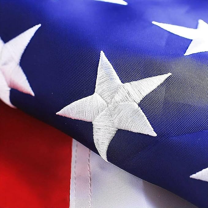 G128 - American USA US Flag 4x6 ft Deluxe Embroidered Stars Sewn Stripes Brass Grommets, Back to School Decor